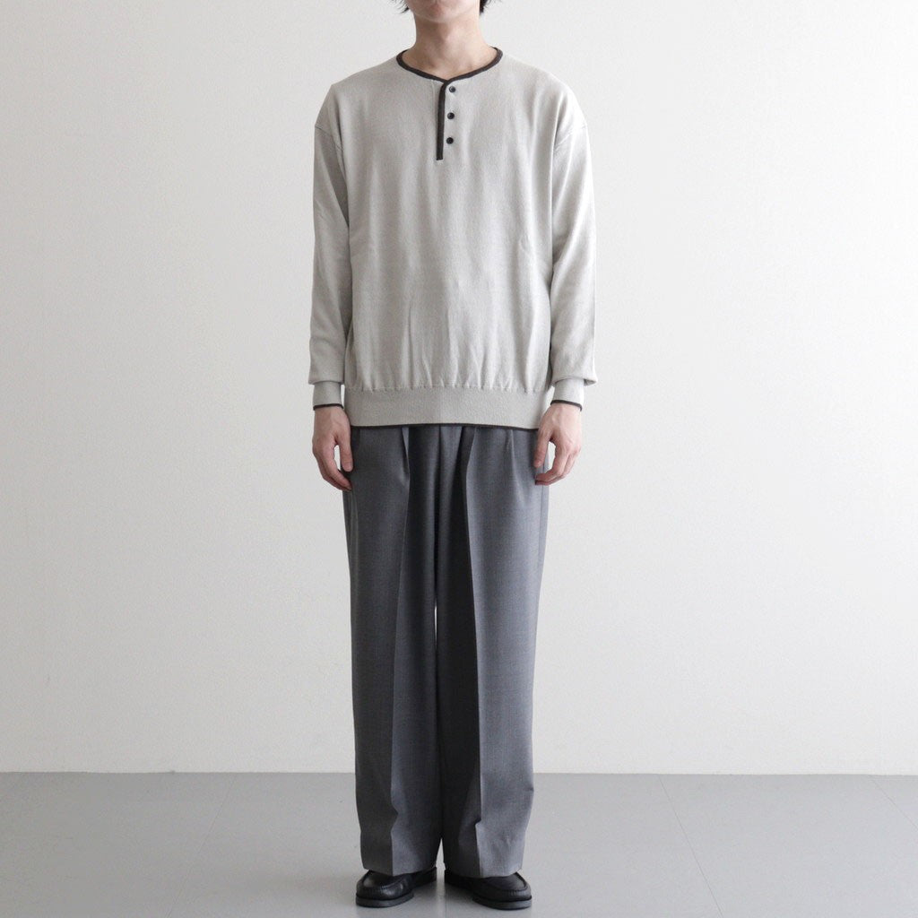 Cotton Silk Henleyneck #Silver Gray [NEP-SS2627]