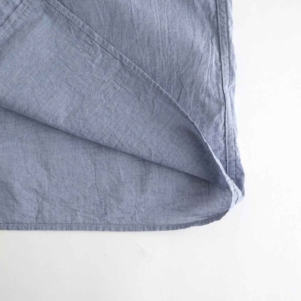 Hard Twist Chambray Work Shirt S/S #SaxeBlue [bROOTS26S4]