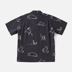 ORIGINAL PRINTED OPEN COLLAR SHIRTS (Animal Drawing) Short-sleeve #ONYX [251OJ-SH22]