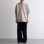 CARIBBEAN SEAISLAND COTTON POLO SHORT SLEEVE #GREIGE [BN-26SM-064]