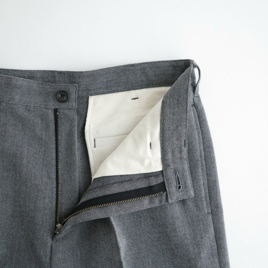 TWEED WOOL ONE TUCK TROUSERS #GRAY [BN-26FM-023]