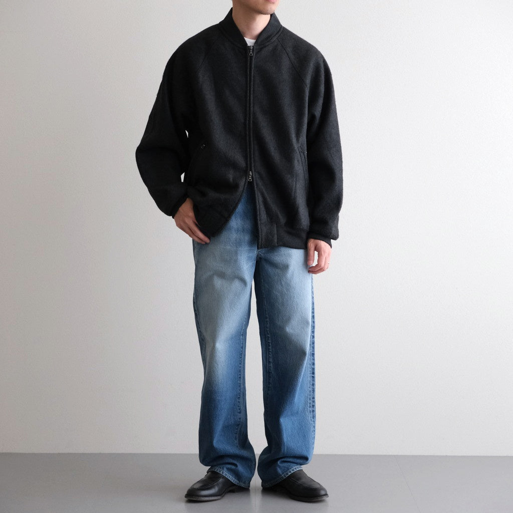 Pe/Silk Fleece Bomber Jacket #HeatherBlack [BHS25F019]