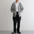 ZIP-FRONT ATHLETIC HOODIE #PEWTER [252OJ-CT06]