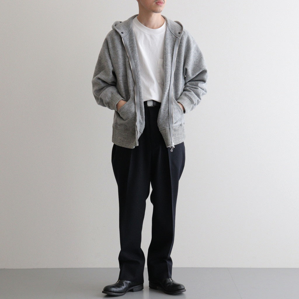 ZIP-FRONT ATHLETIC HOODIE #PEWTER [252OJ-CT06]