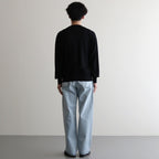 Wool Cashmere Silk Knit Crew Neck #Black [BHS24F021]