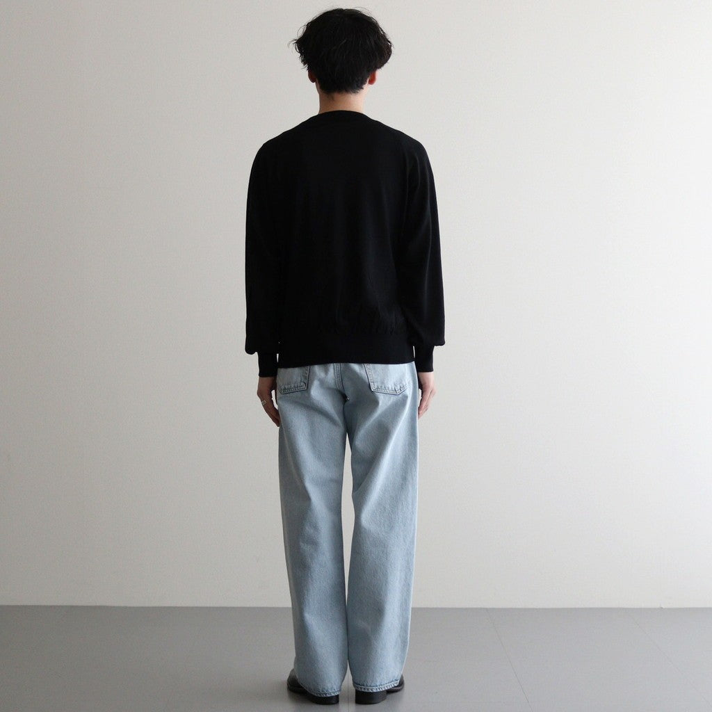 Wool Cashmere Silk Knit Crew Neck #Black [BHS24F021]