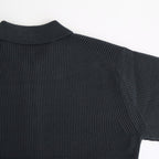 SOLID WOOL RIB POLO ZIP UP CARDIGAN #CHARCOAL BLUE [BN-25FM-044]