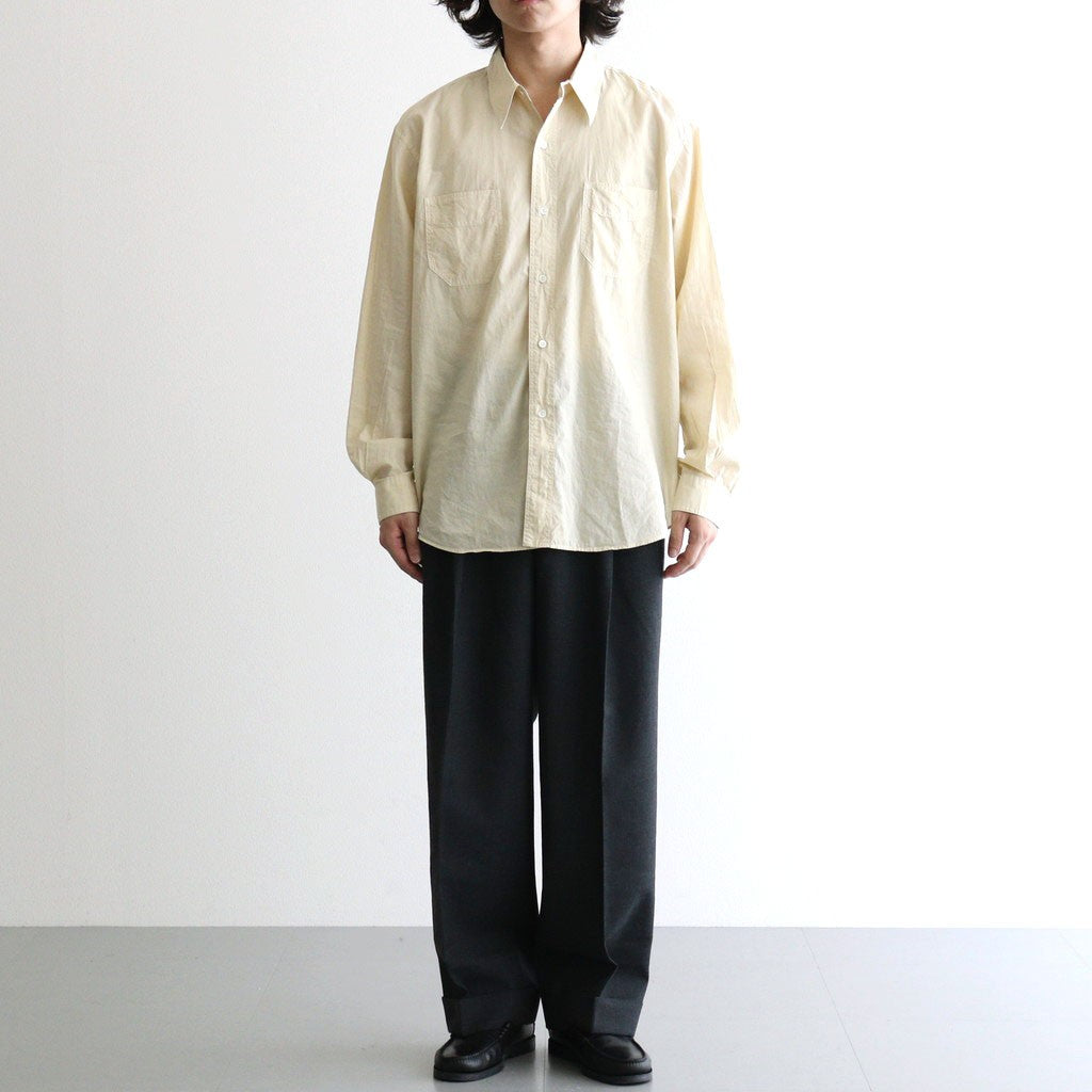 DOUBLE PLEATED SEMI EASY TROUSERS #CHARCOAL [A26C07PT02C]