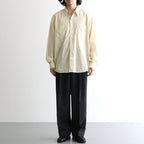 DOUBLE PLEATED SEMI EASY TROUSERS #CHARCOAL [A26C07PT02C]