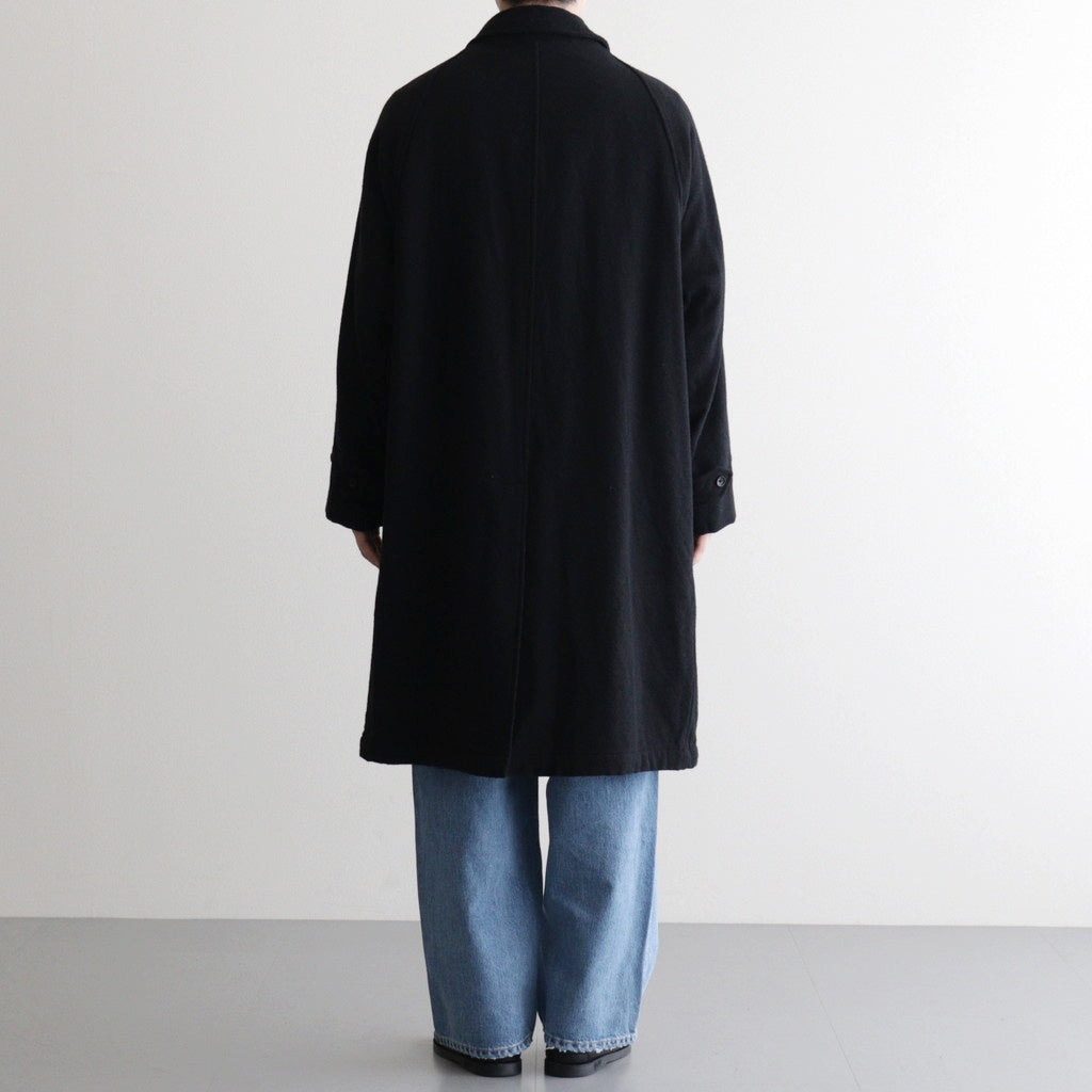Classic Wool Balmacaan Coat #BlackNavy [BHS25F009]