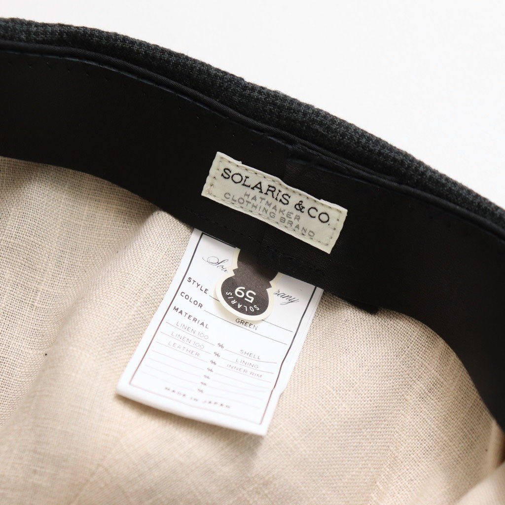 LINEN HOUNDSTOOTH CASQUETTE-OLDBOY #GREEN [Y01002]