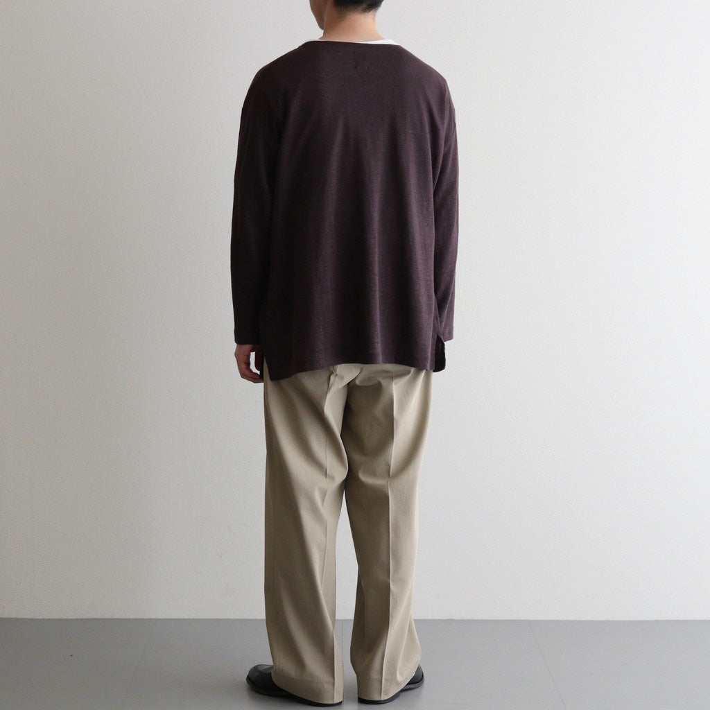 NORMANDY LINEN BASQUE SHIRT #DARK BROWN [BN-25SM-065] - Diffusion