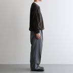 TWEED WOOL ONE TUCK TROUSERS #GRAY [BN-26FM-023]
