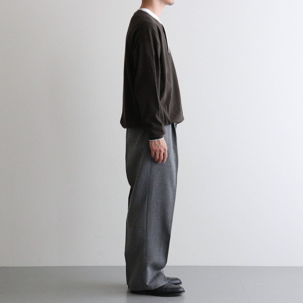 TWEED WOOL ONE TUCK TROUSERS #GRAY [BN-26FM-023]