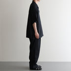 NEW OPEN COLLAR S/S SHIRT #BLACK [A25B05SH01B]