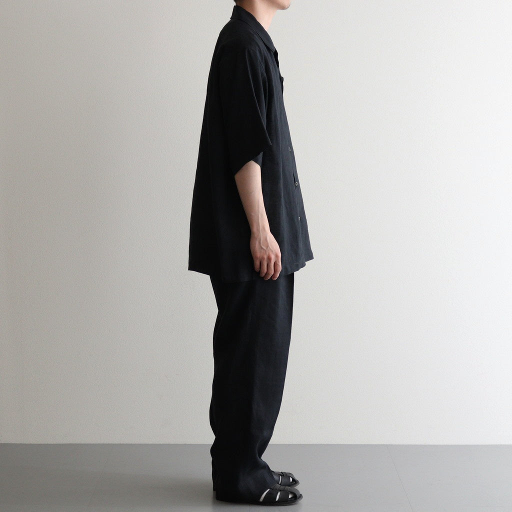 NEW OPEN COLLAR S/S SHIRT #BLACK [A25B05SH01B]
