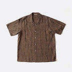 ORIGINAL PRINTED OPEN COLLAR SHIRTS (KASURI) Short-sleeve #MOCHA [261OJ-SH20]