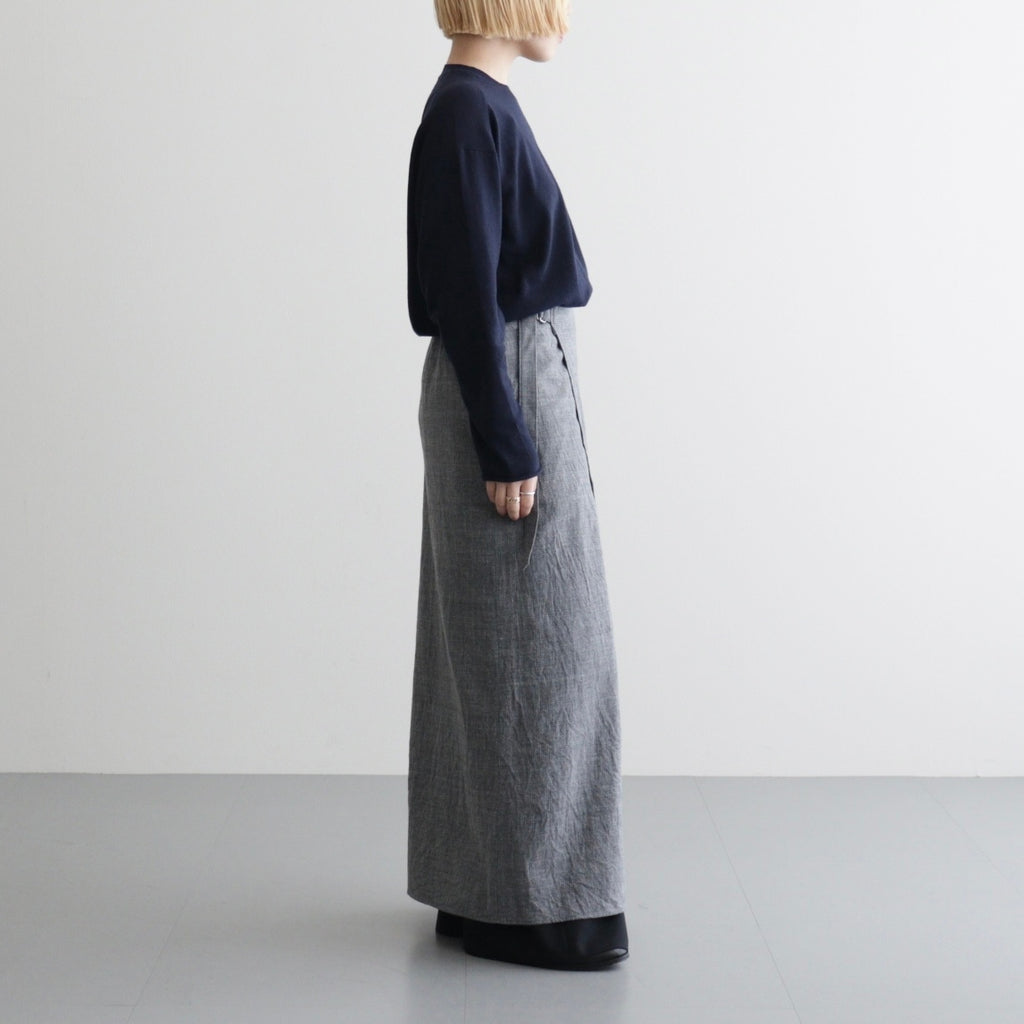 Mix Heather Cotton Wrap Belted Skirt #HeatherCharcoal [BHSW26S7HEG]