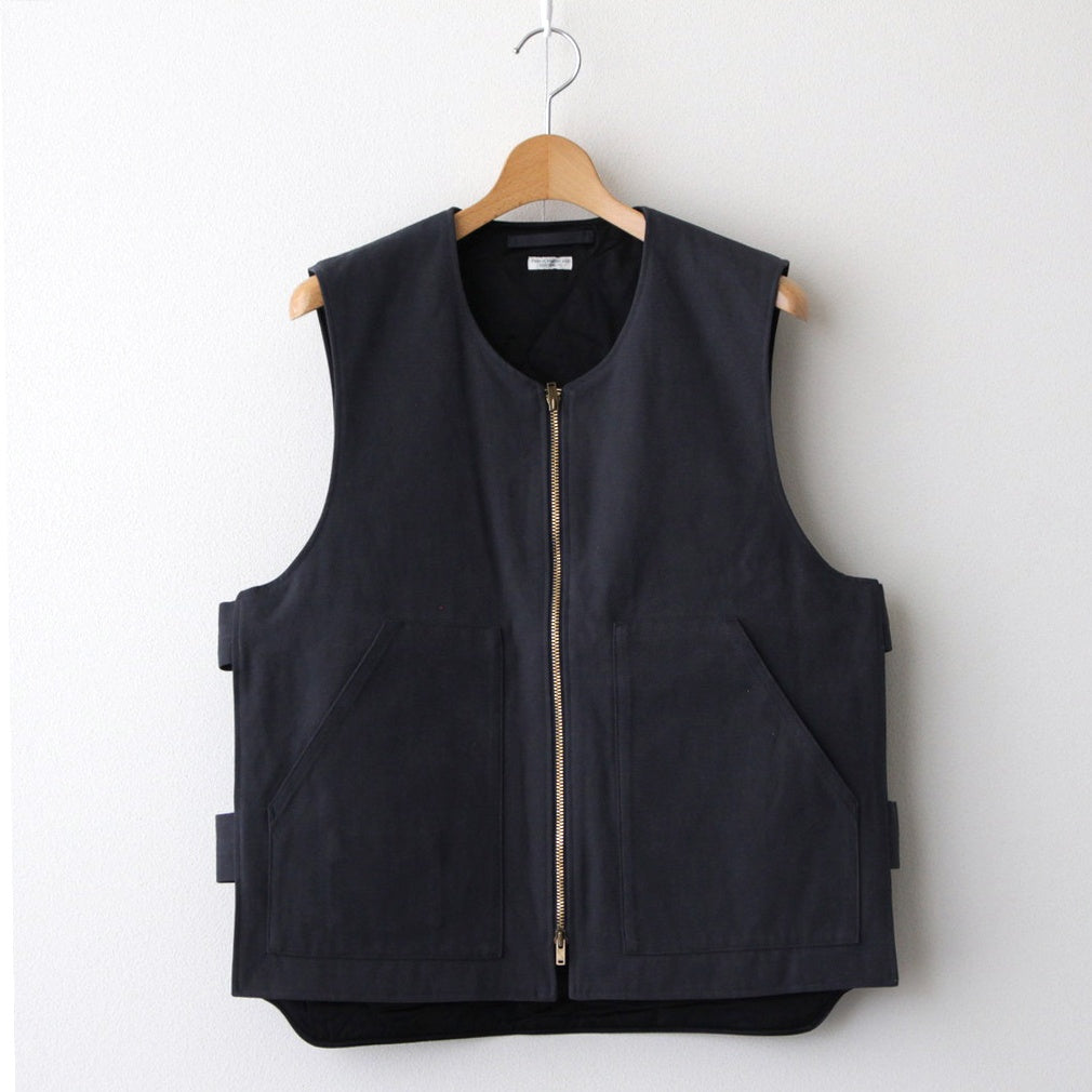 DUCK CLOTH WORKADAY VEST #FADE NAVY [PMAS-VT02]