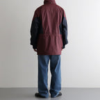 HOODED WIND BREAKER WAXFINISH #WINE/NAVY [DNS26B01-B]