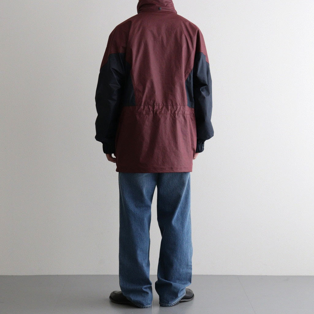 HOODED WIND BREAKER WAXFINISH #WINE/NAVY [DNS26B01-B]