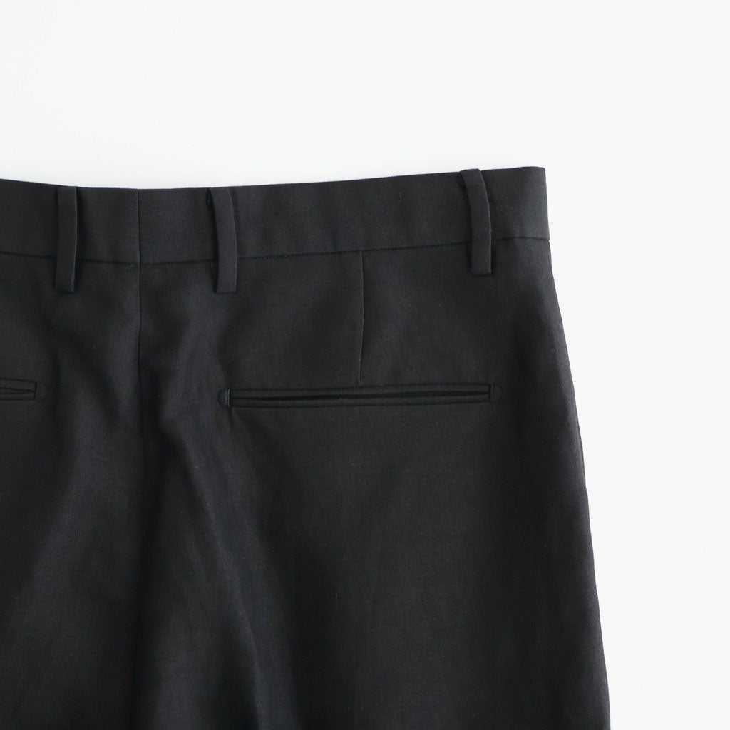 Ramie Tencel 2tuck Wide Tapered Trousers #Black [NEP-SS2604]