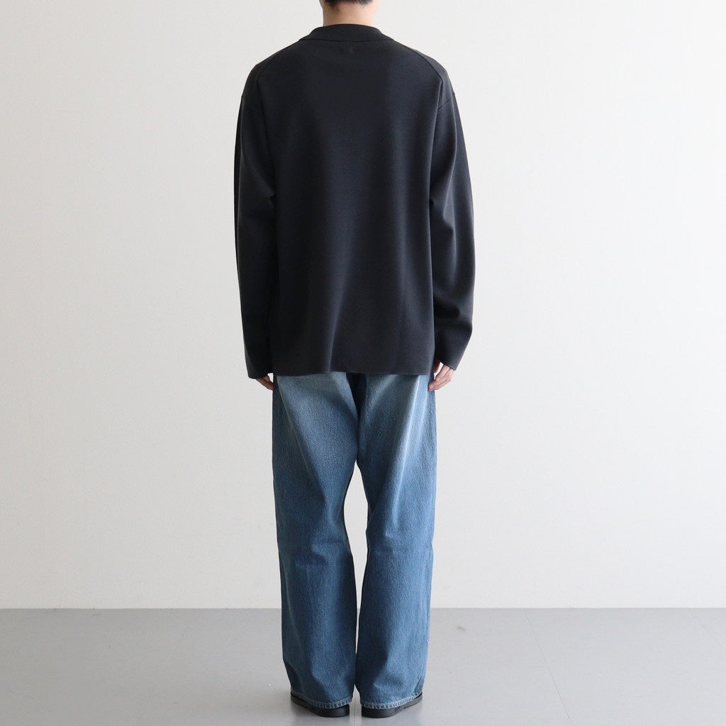 32G SMOOTH WOOL POLO HALF ZIP #CHARCOAL BLUE [BN-25FM-021]