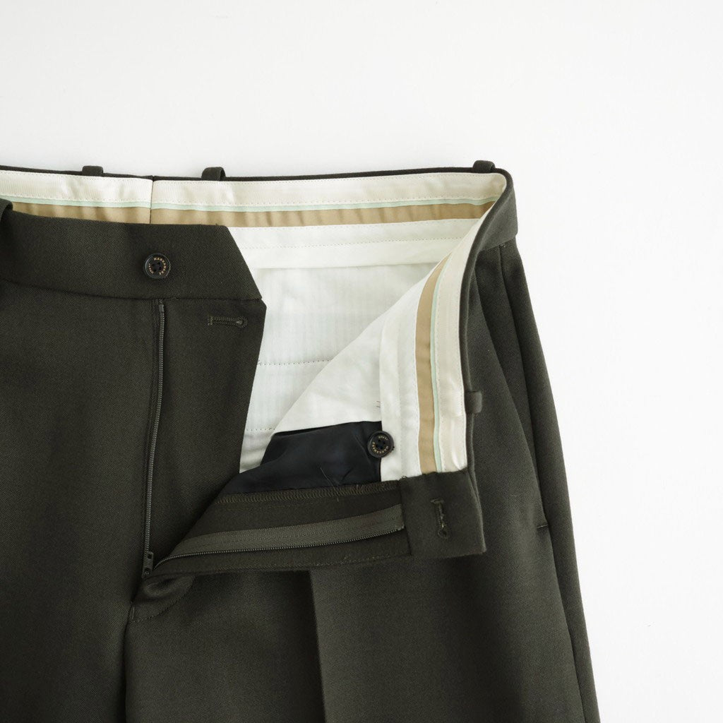 FLAT FRONT WIDE TROUSERS #D.OLIVE [A26C15PT02C]