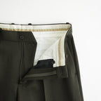 FLAT FRONT WIDE TROUSERS #D.OLIVE [A26C15PT02C]