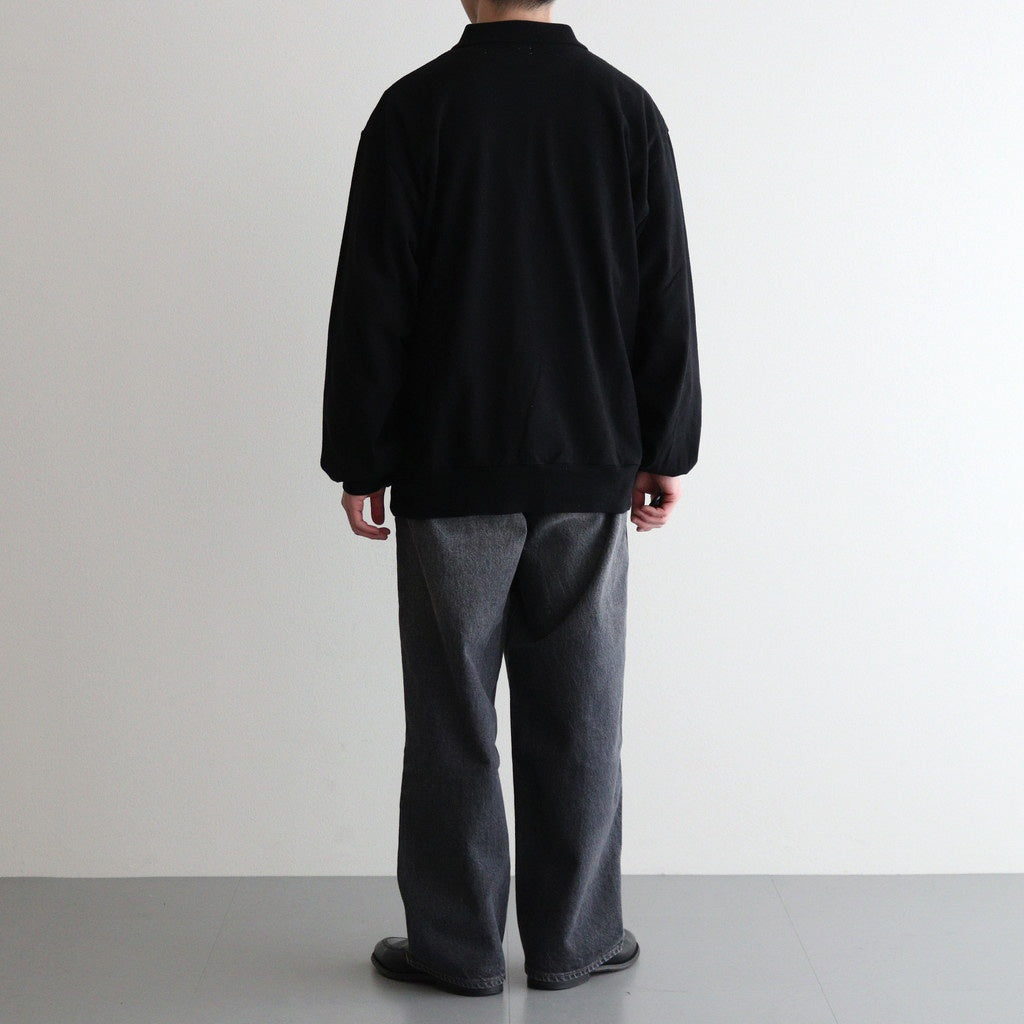 Co/Silk Nep Harf-Zip Shirt #Black [BHS25S037]