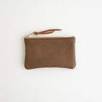 qualquer coisa pouch mini - taurillon #brown×camel