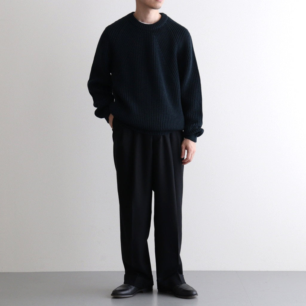 SIGNATURE CREW NECK #DARK GREEN×NAVY [BN-25FM-038]