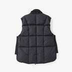 HIGH-COUNT SILK PUFF VEST #BLACK [252OJ-VT02]