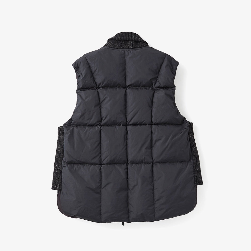 HIGH-COUNT SILK PUFF VEST #BLACK [252OJ-VT02]