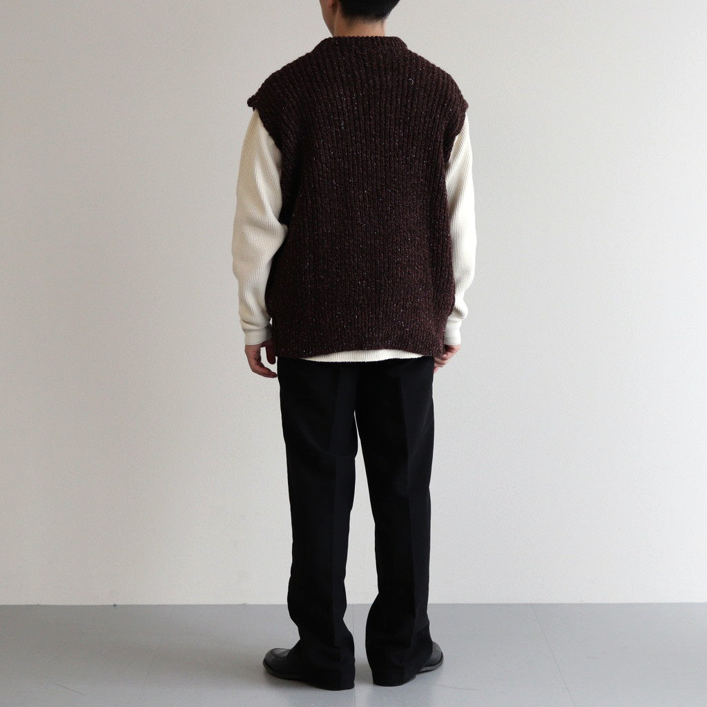 British Wool Vest Made by macalastair #Damson/Natural Black [6043-1302]