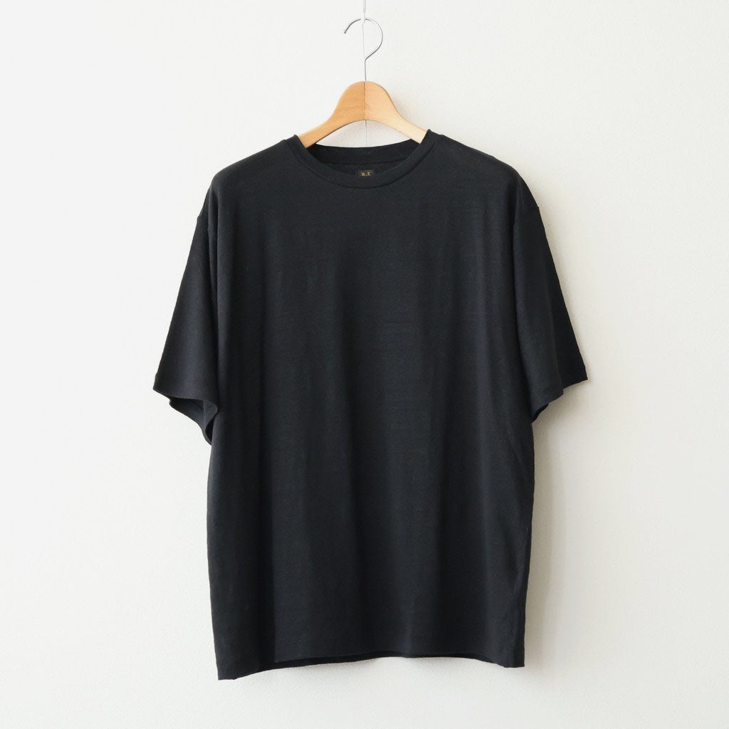 25SS BATONER HEMP BASQUE SHIRT 2 ブラック BATONER】HIGH TWIST HEMP