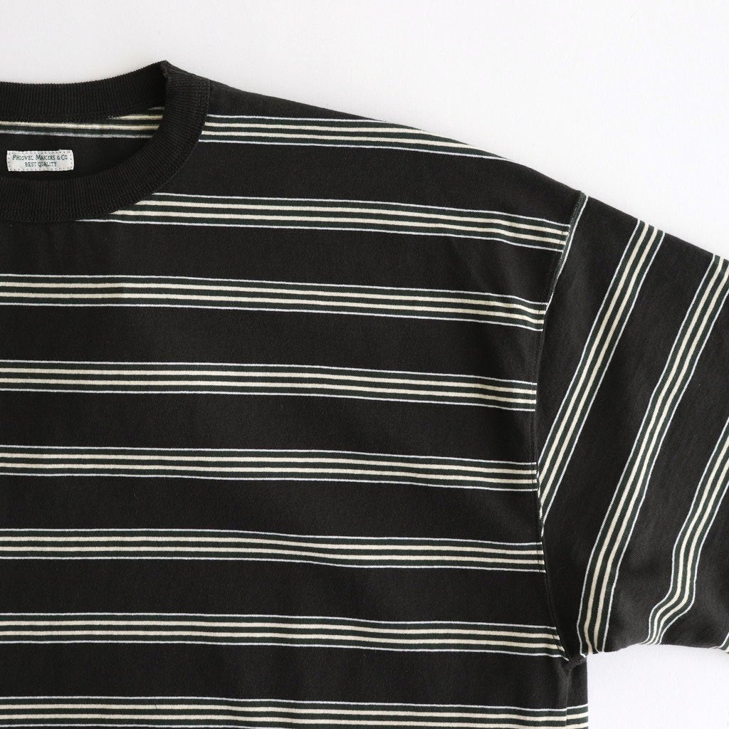 BORDER SHORT SLEEVE TOP #GRAPHITExYELLOW [PMAT-CS02]