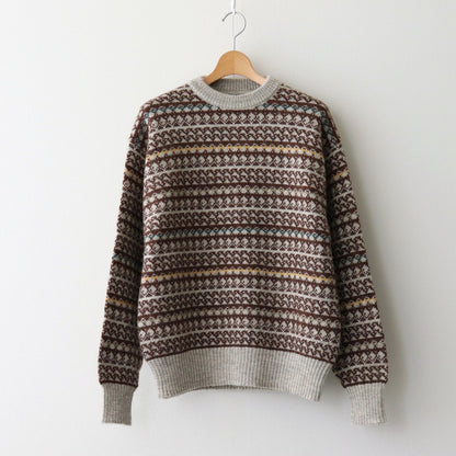 FAIR ISLE SWEATER #BEIGE [PMAS-KN05]