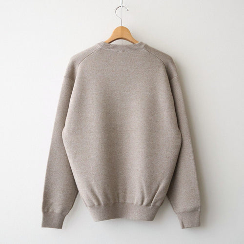 SOLID WOOL SMOOTH CREW NECK #IVORY×BEIGE [BN-26FM-056]