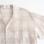 OPEN COLLAR L/S SHIRT #IVORY CHECK [M26A18SH01C]
