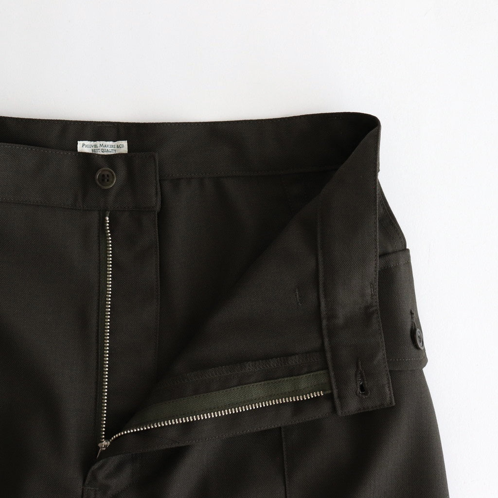 HOPSACK WIDE POCKET TROUSERS #FOREST [PMAT-PT06]