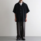 NEW OPEN COLLAR S/S SHIRT #BLACK [A26B05SH01B]