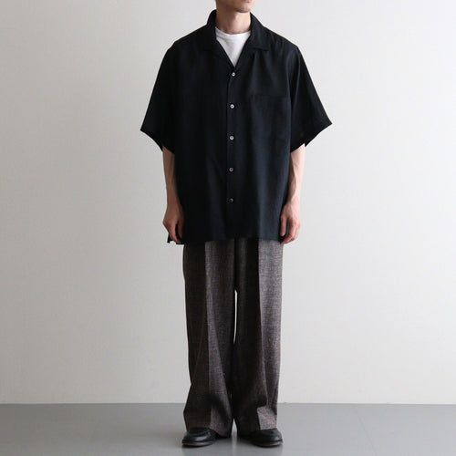 NEW OPEN COLLAR S/S SHIRT #BLACK [A26B05SH01B]