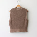 Cotton Snarl Yarn Knit Vest #BROWN [NEP-SS2533W]