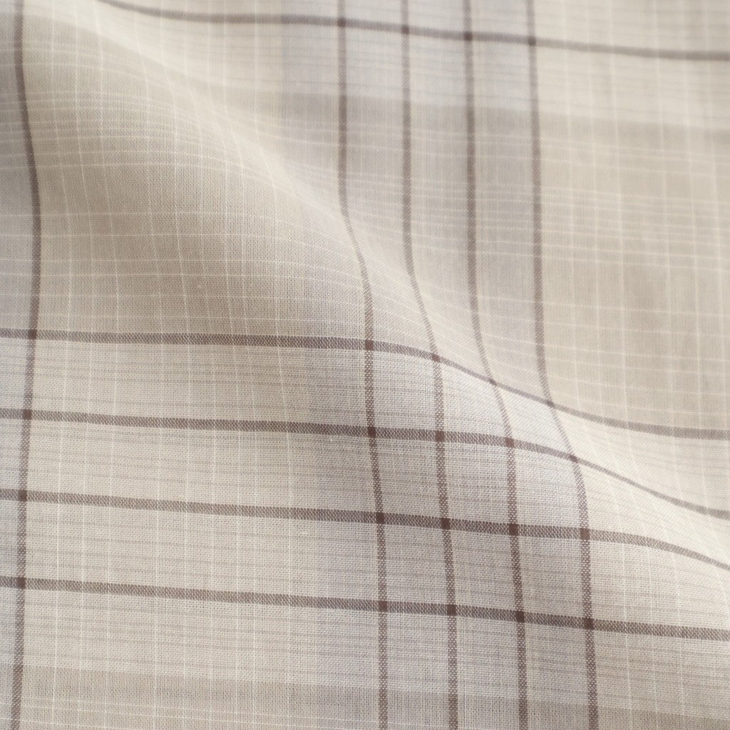 OPEN COLLAR L/S SHIRT #SAGE CHECK [M26A18SH01C]