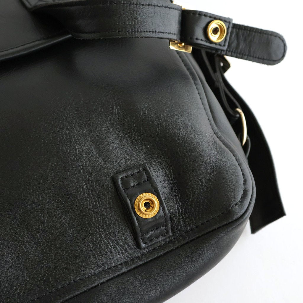 FLAP SHOULDER BAG M #BLACK [BG-30-C-COW-5]