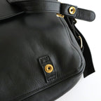 FLAP SHOULDER BAG M #BLACK [BG-30-C-COW-5]