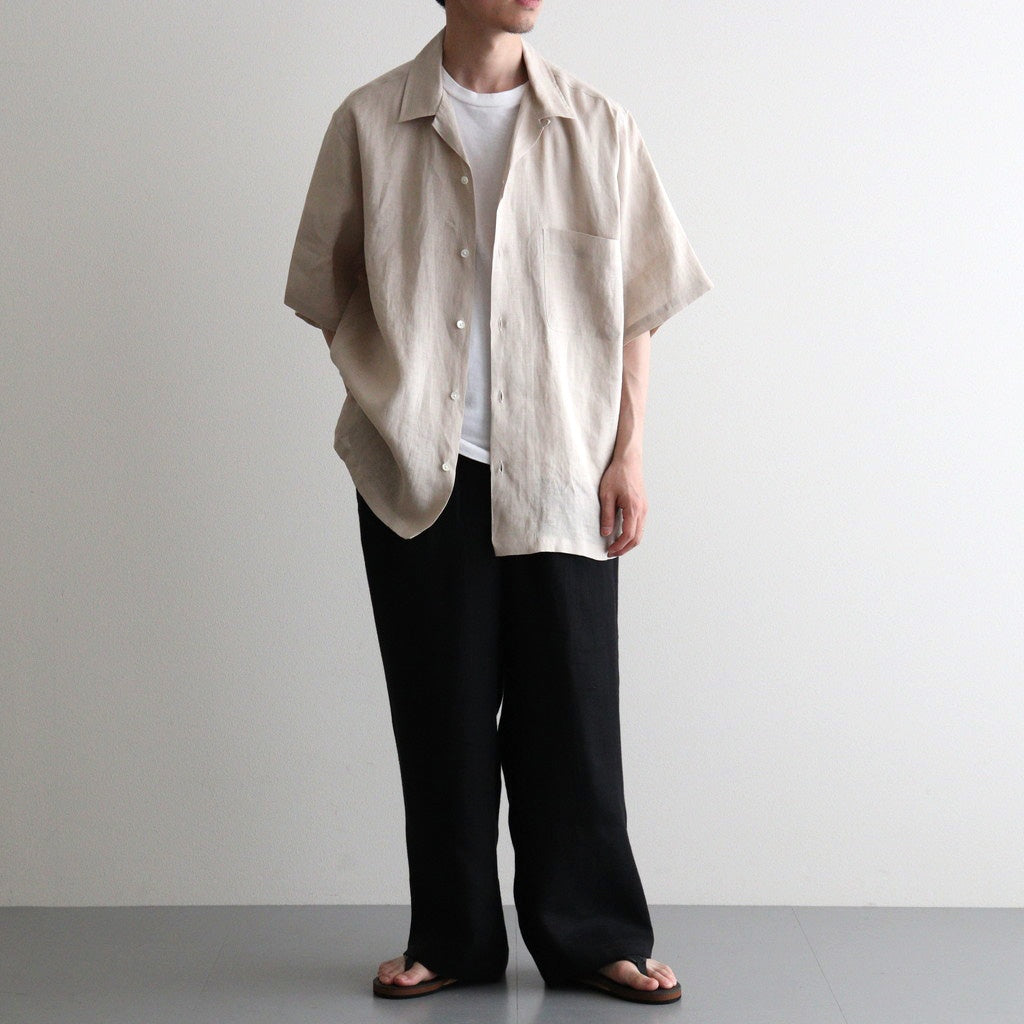 NEW OPEN COLLAR S/S SHIRT #TAUPE [A26B05SH01B]