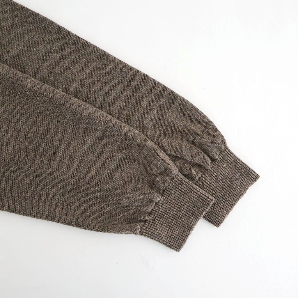 WASHED HIGH COUNT LINEN POLO #BROWN [BN-26SM-022]