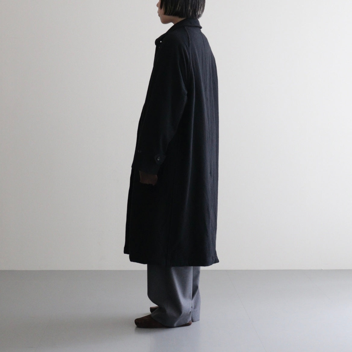 Classic Wool Balmacaan Coat #BlackNavy [BHS25F009]